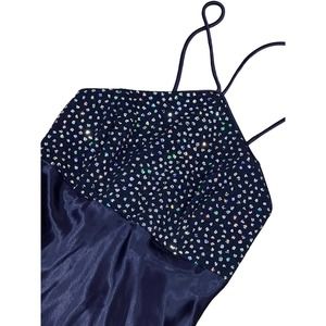 Vintage L.A. Glo, Navy‎ Blue Halter Mini Dress, 5, #629-G